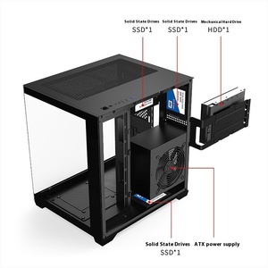 <span class=keywords><strong>Mini</strong></span> torre de ordenador para juegos de escritorio ATX habitación con vistas al mar panorámica refrigerada por agua sin columna Material metálico suministro de fábrica para el hogar - Product Image 5