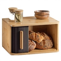 Boîte à pain en bambou grande capacité, écologique et durable, avec couvercle roulant, en matériau de qualité alimentaire, pour le rangement des produits de boulangerie sur le comptoir de cuisine