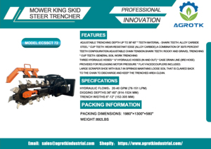 آلة حفر الخنادق التربية الأكثر مبيعًا، ملحق للودر، آلة حفر صغيرة بسلسلة للجرافة الانزلاقية - Product Image 6