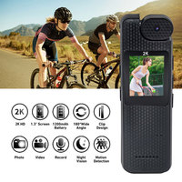 Mini caméra vidéo de poche avec écran de 1,3 pouce, design à clip dorsal, objectif rotatif à 180°, idéale pour l'enregistrement quotidien et les activités de plein air