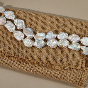 5a חם מכירה בצבע לבן טבעי מים מים מתוקים פנינה 16-20 מ "מ אש אש גדול בררוק פנינים גדילי תכשיטים - Product Image 1