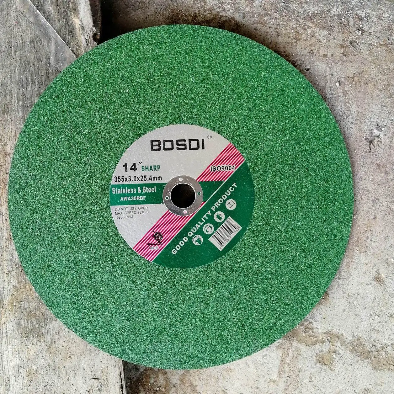 14inch green 355x2.8x25.4mm cut-off wheel cutting disk for stainless steel & Metal one net and two nets