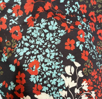 Popeline 100% Coton Peigné 40S Écologique à Motif Floral Imprimé Numérique Personnalisé, 1M Min Sans MOQ pour Vêtements