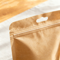 Bolsa de Papel Kraft Personalizada a Prueba de Humedad con Ventana Transparente y Cierre Hermético para Envasado de Frutos Secos y Alimentos