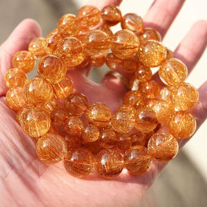 <span class=keywords><strong>Bracelet</strong></span> en cristal de cheveux en cuivre naturel pour hommes et femmes Rutile de cheveux en cristal de titane en cristal de cuivre <span class=keywords><strong>brésilien</strong></span> - Product Image 3