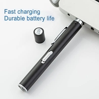 Lampu senter LED Mini isi ulang daya USB, lampu senter praktis medis isi ulang daya USB dengan klip Stainless Steel, Senter Led saku