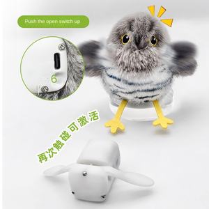 Peluş İnteraktif Kedi Oyuncağı, Hareketle Etkilenen, Ses Çıkaran, Uçan Kuş, İç Mekan Kedileri için Kanat Çırpan - Şarj Edilebilir, Çevre Dostu - Product Image 2
