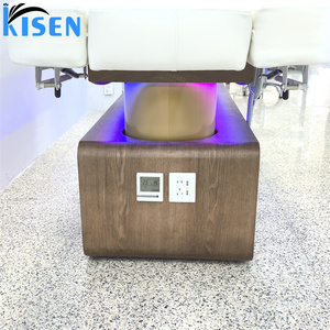 เตียงนวดหน้าปรับระดับไฟฟ้า KISEN ทำจากสแตนเลสสำหรับใช้งานเชิงพาณิชย์ พร้อมฟองน้ำความหนาแน่นสูง ตู้เก็บของ และไฟ LED - Product Image 5