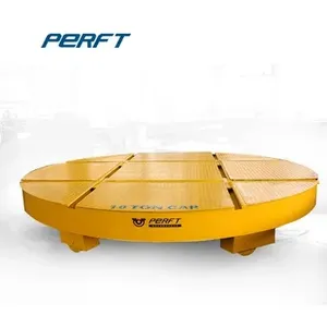 Bermotor Heavy Duty Industri Rel Lintas Mobil Remote Control Pallet Bogie Turntable dengan Transfer Keranjang