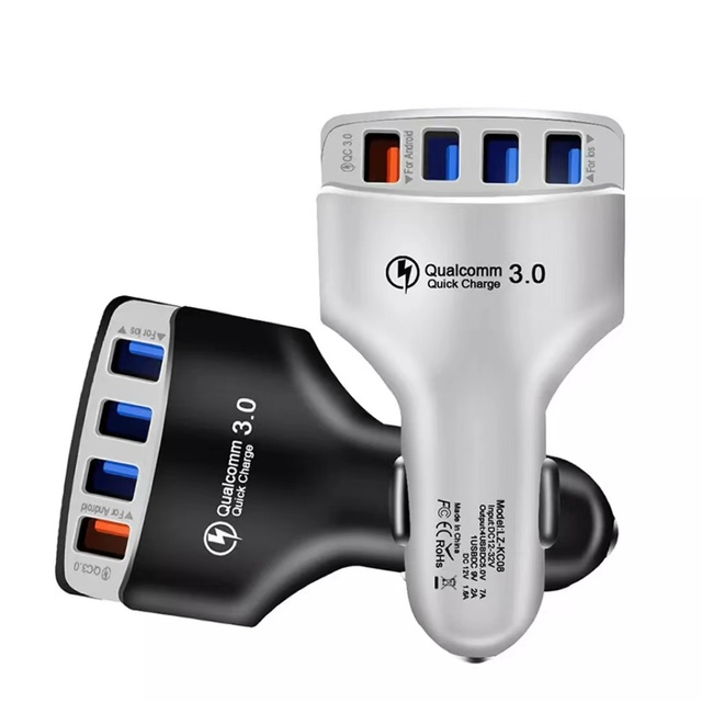5V 7A QC3.0 Quick Charger USB Car Charger QC 3.0 4 USB Ports Fast Car Charger for Samsung