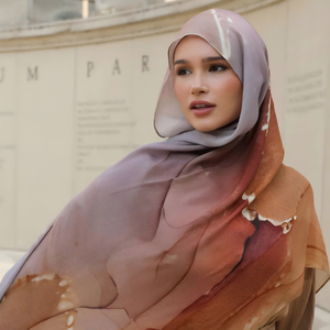 حجاب النساء المسلمات بالألوان المائية المطبوعة تنفس خفيف ناعم مشروط مخصص بربطة عنق صبغ فيلا طباعة فسكوز - Product Image 6