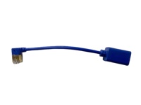 Câble Réseau FTP Cat6a Xxd-cat6 Personnalisé avec Logo RJ45 Mâle vers Femelle 8 Conducteurs 90 Degrés Droit/Gauche Fin