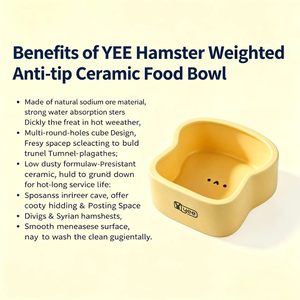 Bol en céramique pour hamster, motif pain grillé, base lourde antidérapante, résistant aux morsures, petit plat d'alimentation pour animaux de compagnie, facile à nettoyer, design mignon - Product Image 2