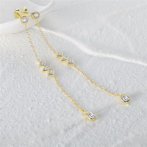 Boucles d'oreilles tendance CANNER en perles, plaquées or 18 carats, design géométrique taille princesse, pour femme, anniversaire - Product Image 1