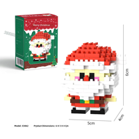 Ensemble de micro-briques de construction de Noël, modèle de Père Noël mignon, puzzle de Noël, ornement de bureau, décoration de la maison, cadeau pour enfants