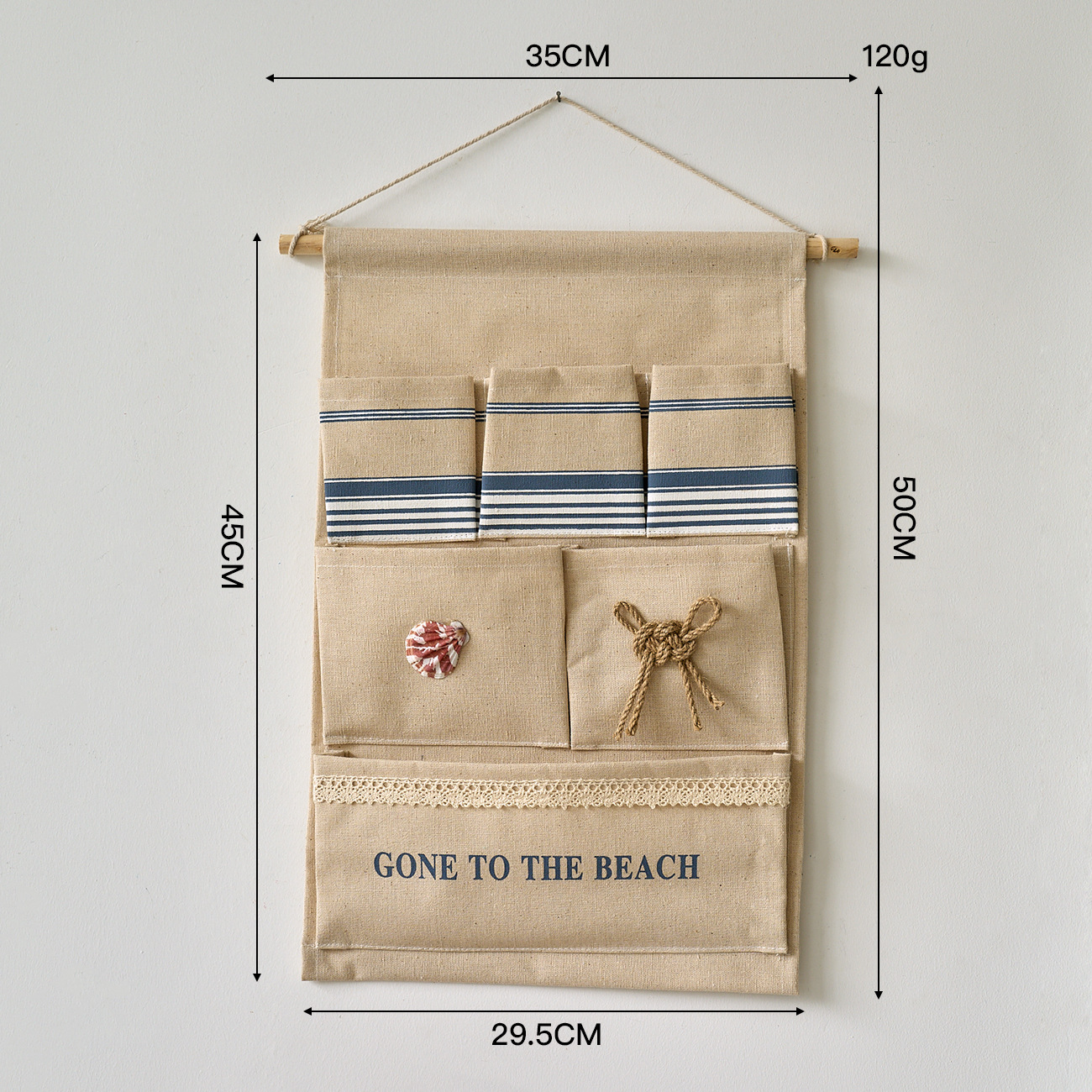 Sac fourre-tout en corde avec coquillages