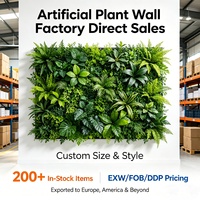 Mur végétal artificiel en plastique pour intérieur, haie artificielle, fausses plantes grimpantes pour salon, mur végétal artificiel extérieur en herbe verte