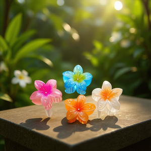 Fermaglio per capelli Frangipani Pearl Claw Clip da 8 cm per donne e ragazze - Product Image 2