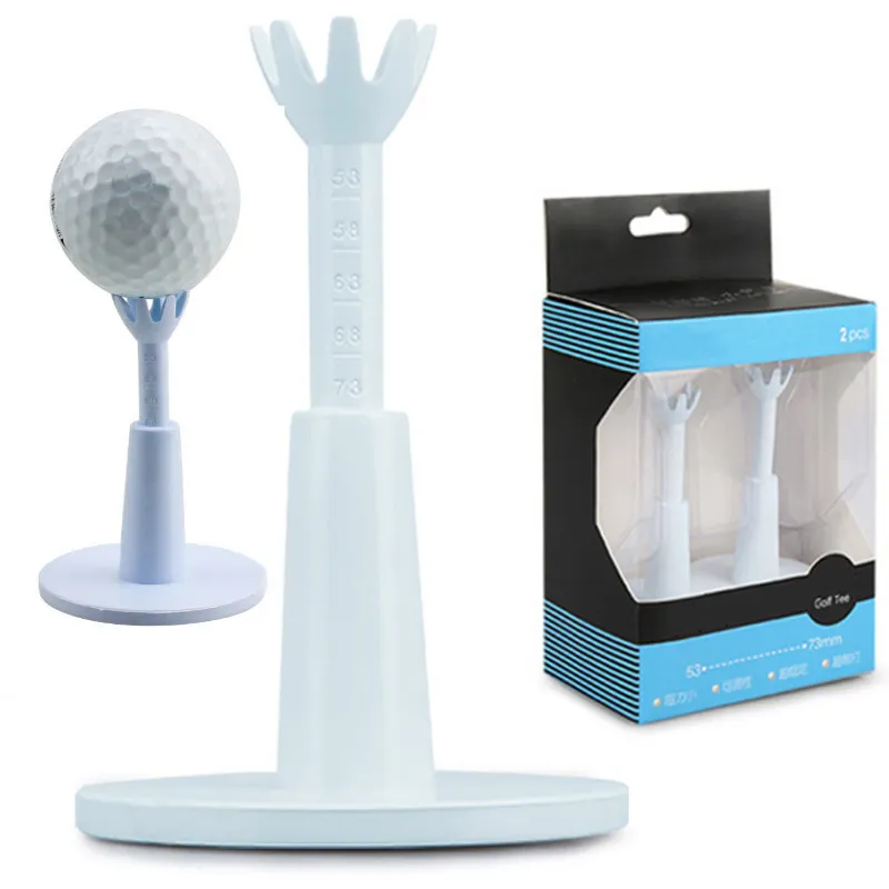 2 unids/pack ajustable de conducción de hecho taza de plástico camisetas de plástico blanco Tees de Golf de práctica de Golf Tee