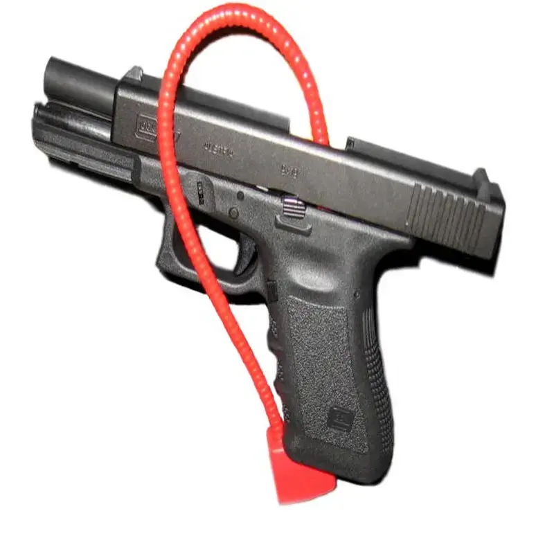Plastic Steel Cable Gun trigger Locks Keyed Safety Red Cable Length Gun Lock Trigger Lock