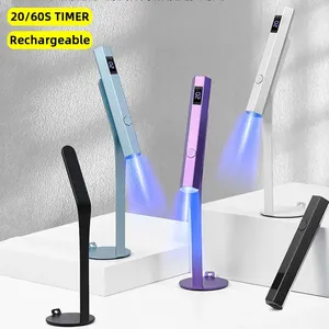 Mini lampe UV LED portable pour ongles, sèche-ongles rechargeable pour le durcissement du vernis gel avec écran, machine de manucure - Product Image 1