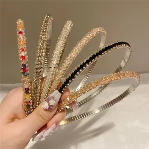 Fashion Crystal Beads Headbands Beaded Designer Hair Accessories For Women Headwear Hoop Bow Boho Metal Gold Chain Hairbands