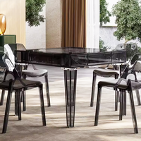 Table de Mahjong Américain Électrique Automatique en Acrylique Ultra-Fine Écologique de Luxe 2-en-1 pour 4 Joueurs, Idéale pour le Poker et les Clubs à Domicile
