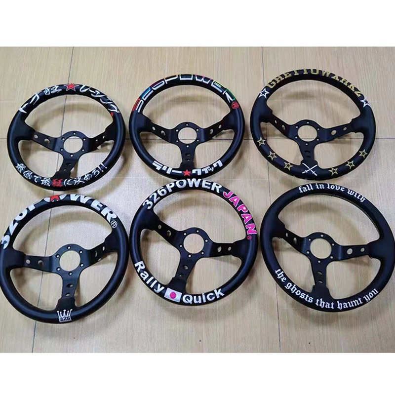 14inch 350mm Deep Dish 93mm Drifting Racing Steering Wheel Suede Leather