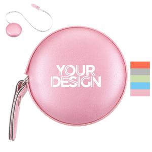Ruban à mesurer numérique portable en cuir PU, personnalisé, forme carrée ou ronde, avec logo imprimé, idéal pour la couture, vente en gros d'usine, article promotionnel, référence 0717 - Product Image 3