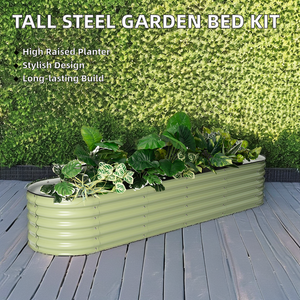 Hiện đại lớn cao thép trồng hộp DIY Home Nursery kim loại Modular lớn lên giường vườn bộ dụng cụ lót ngoài trời Chậu hoa ứng dụng - Product Image 2
