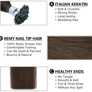 ผมต่อแบบ U-Tip สีน้ำตาลช็อกโกแลตสวยหรู ยาวพิเศษ คุณภาพดี ลดราคา - Product Image 3