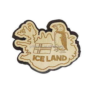 Aimant de réfrigérateur personnalisé en bois multicouche, motif église icelander, Viking, Pirate, pour touristes, en gros, pour promotions - Product Image 4