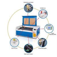 Machine de découpe laser 1040 1060 avec tubes laser 50W 60W 80W 100W, système de contrôle Cypcut, rail de guidage Hiwin pour métal et non-métal