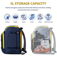 Sac de voyage imperméable pour snowboard homme, sacs de transport pour snowboard, sac à dos de 45L pour bottes de ski, rangement pour équipement et accessoires de ski