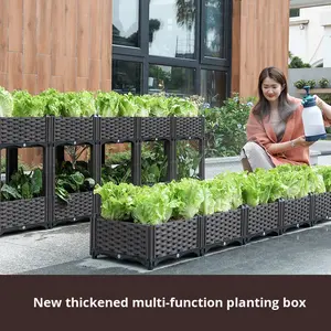 Pot de légumes carré moderne Boîte de plantation <span class=keywords><strong>en</strong></span> <span class=keywords><strong>plastique</strong></span> durable pour le jardinage urbain | Élégant et fonctionnel - Product Image 2