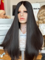 Perruque en cheveux humains européens SHY 2026, cuticules alignées, dentelle frontale, faible densité, look européen, sur mesure