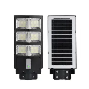 Luminária led automática comercial ip65, lâmpada solar inteligente de alta potência