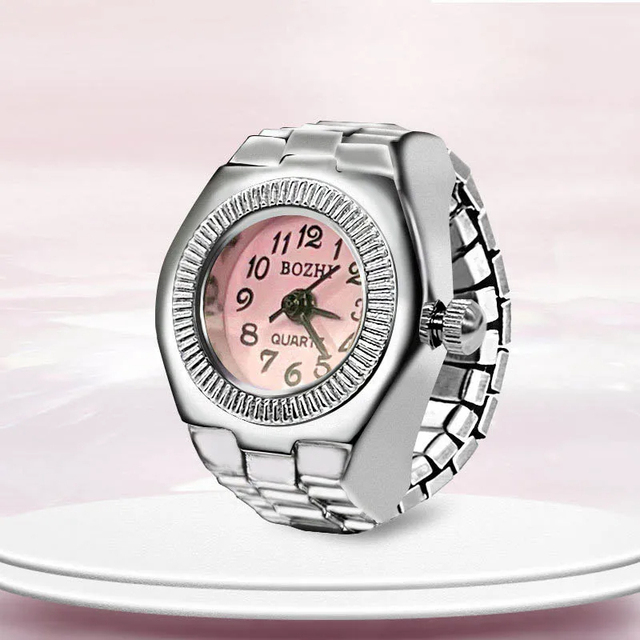 Mini Couple Women Men Ring Watch Round Dial Arabic Numerals Analog Quartz Ring Watches Ladies Finger Ring Watch