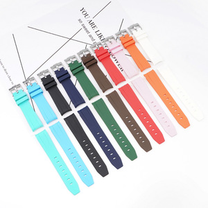 Bracelet de montre en caoutchouc TPU HUANLONG 20/21 mm à extrémités courbées, bracelet de plongée luxueux et durable avec boucle ardillon en acier inoxydable - Product Image 3