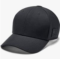Casquette de baseball OEM ODM personnalisable avec logo, style streetwear militaire tactique, patch Velcro, en coton, 6 panneaux, couleur unie noire, faible MOQ usine