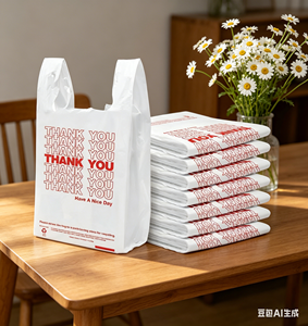 Bolsas de Compras Ligeras y Duraderas de HDPE Tipo Camiseta, Impresión Personalizable para Mini Mercados, Tiendas de Esquina, Pequeños Negocios, Empaque Diario - Product Image 1