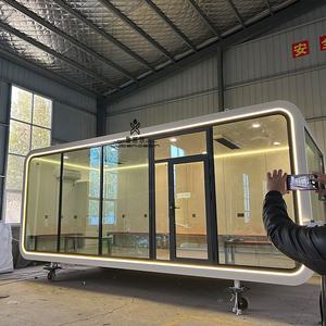 Cabine portable écologique à cadre en acier étanche Apple Pod Tiny House Green House <span class=keywords><strong>Villa</strong></span> <span class=keywords><strong>pour</strong></span> immeuble de bureaux <span class=keywords><strong>pour</strong></span> les hôtels - Product Image 3
