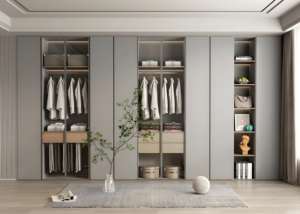 Armario de dormitorio personalizado moderno por puerta de madera maciza de fábrica portátil y ajustable para uso en muebles para el hogar - Product Image 3