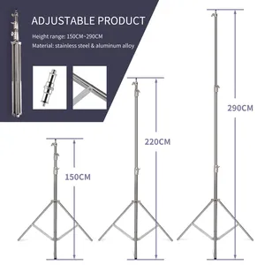 Accessori per Studio Fotografico, Stativo per Luci in Acciaio Inossidabile con Ruote - Product Image 5