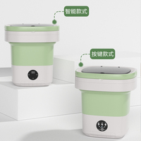 Mini lave-linge/sécheuse automatique tout-en-un portable avec désinfection à la lumière bleue, pliable, en plastique, pour usage domestique