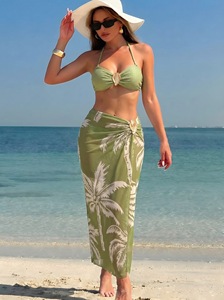 Ensemble <span class=keywords><strong>de</strong></span> bikini imprimé trois pièces pour femmes, maillot <span class=keywords><strong>de</strong></span> bain élastique pour la plage, le spa, les vacances d'été - Product Image 3