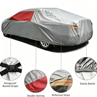 Accessoires de voiture, housse de voiture en polyester imperméable, berline, quatre saisons, ajustement universel, protection UV, isolation thermique