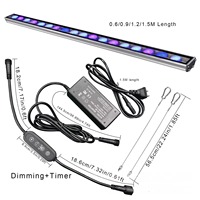 Lumière LED pour aquarium à spectre complet, dimmable avec minuterie, étanche IP65, pour la croissance des poissons, des coraux et des plantes de récif