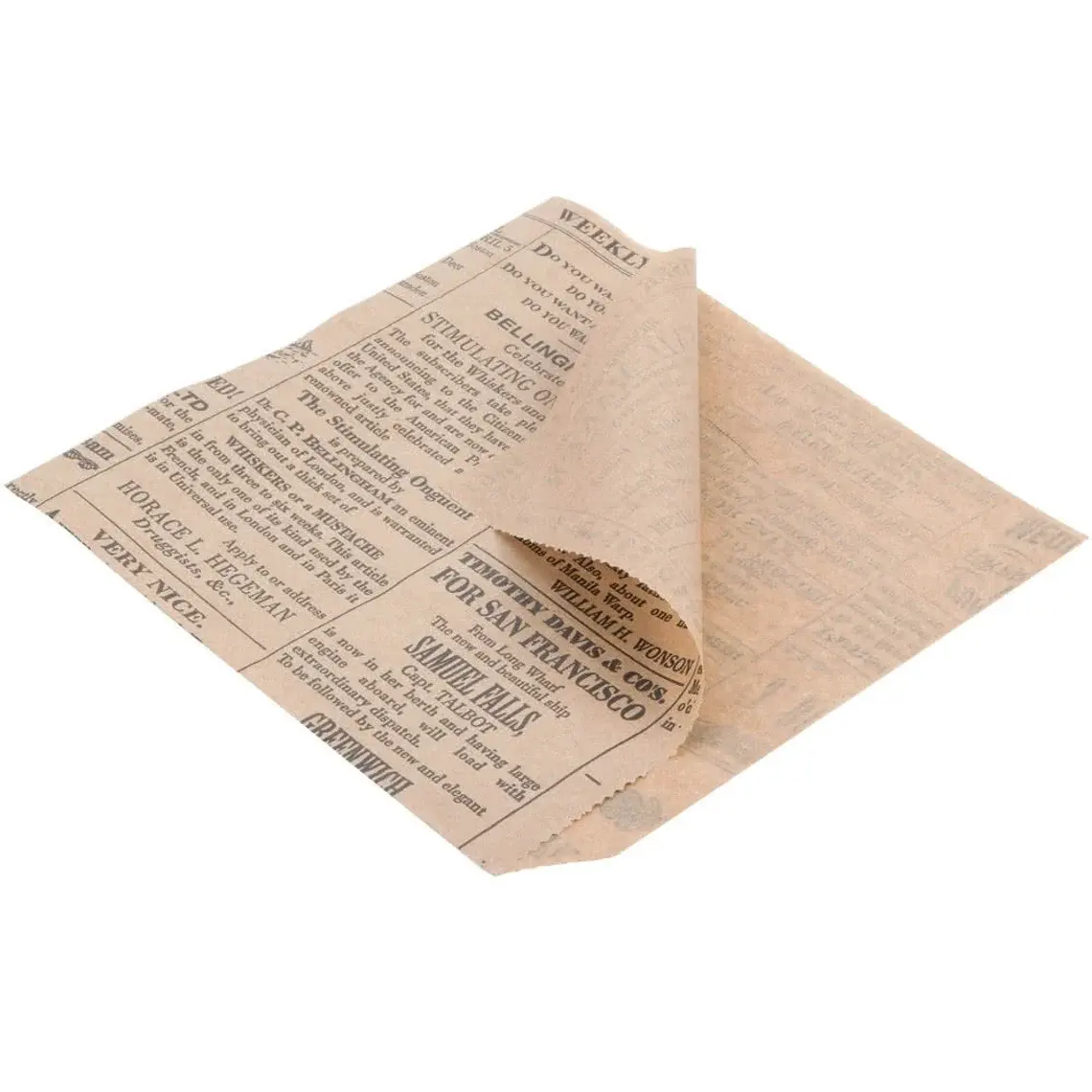 Saco de papel impermeável para embrulhar hambúrguer de bolso feito sob encomenda