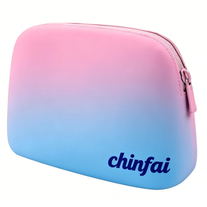 친화이 맞춤형 신형 방수 개인 맞춤 실리콘 고무 화장품 파우치 메이크업 가방 뷰티 케이스 - Product Image 1